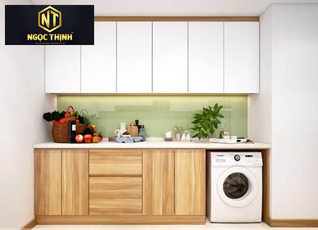 TỦ MÁY GIẶT KẾ HỢP TỦ TIỆN LỢI GỌN GÀNG ĐA NĂNG MẪU 02